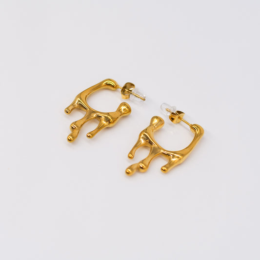 Boucles d’Oreilles Demi-Anneaux Fusionnés