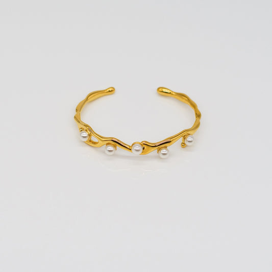 Bracelet Fondant Moderne avec 5 Perles d’Eau Douce