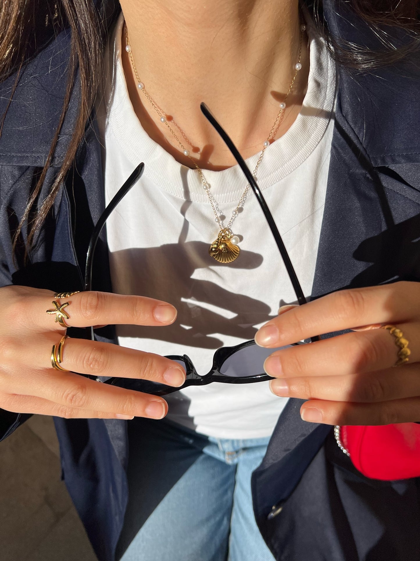 Starfish and Shell Ring