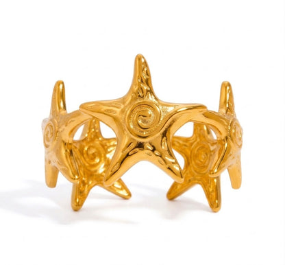Bague Étoile de Mer 360 en Or Ajustable