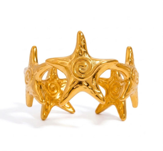 Bague Étoile de Mer 360 en Or Ajustable