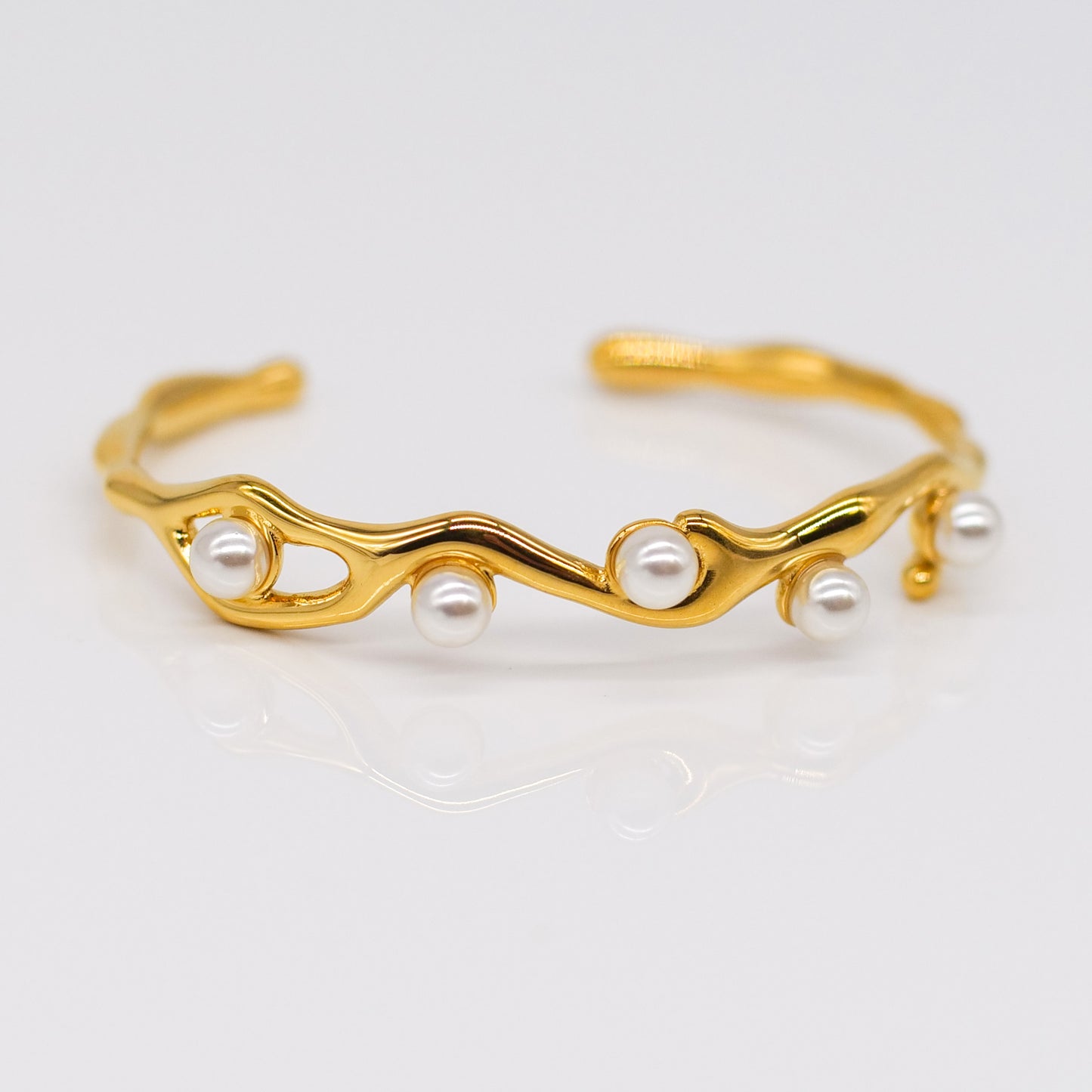 Bracelet Fondant Moderne avec 5 Perles d’Eau Douce