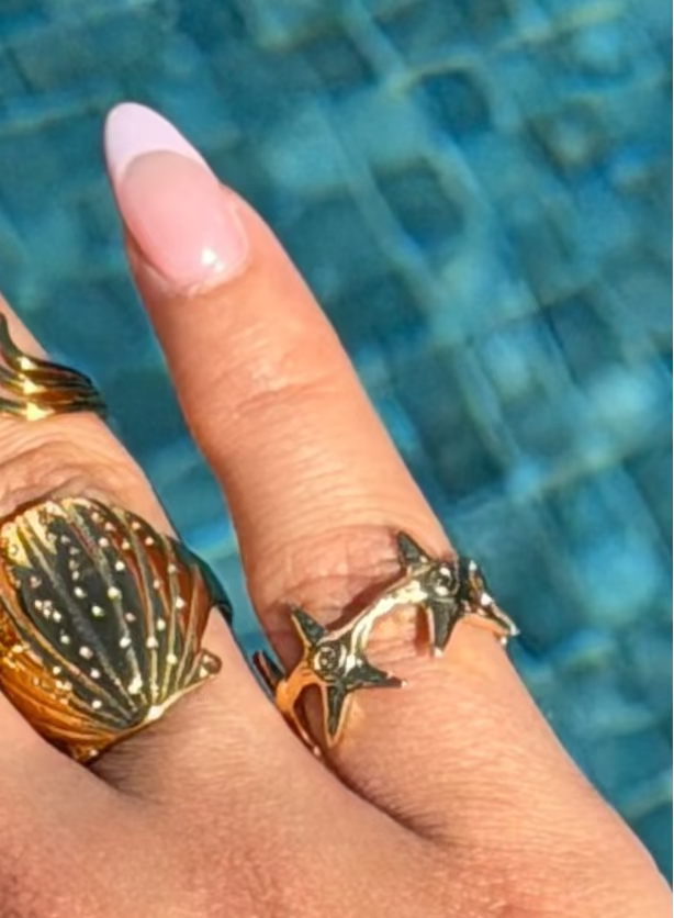 Bague Étoile de Mer 360 en Or Ajustable